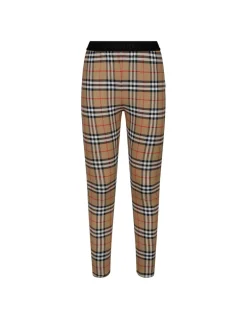 Check stretch jersey leggings