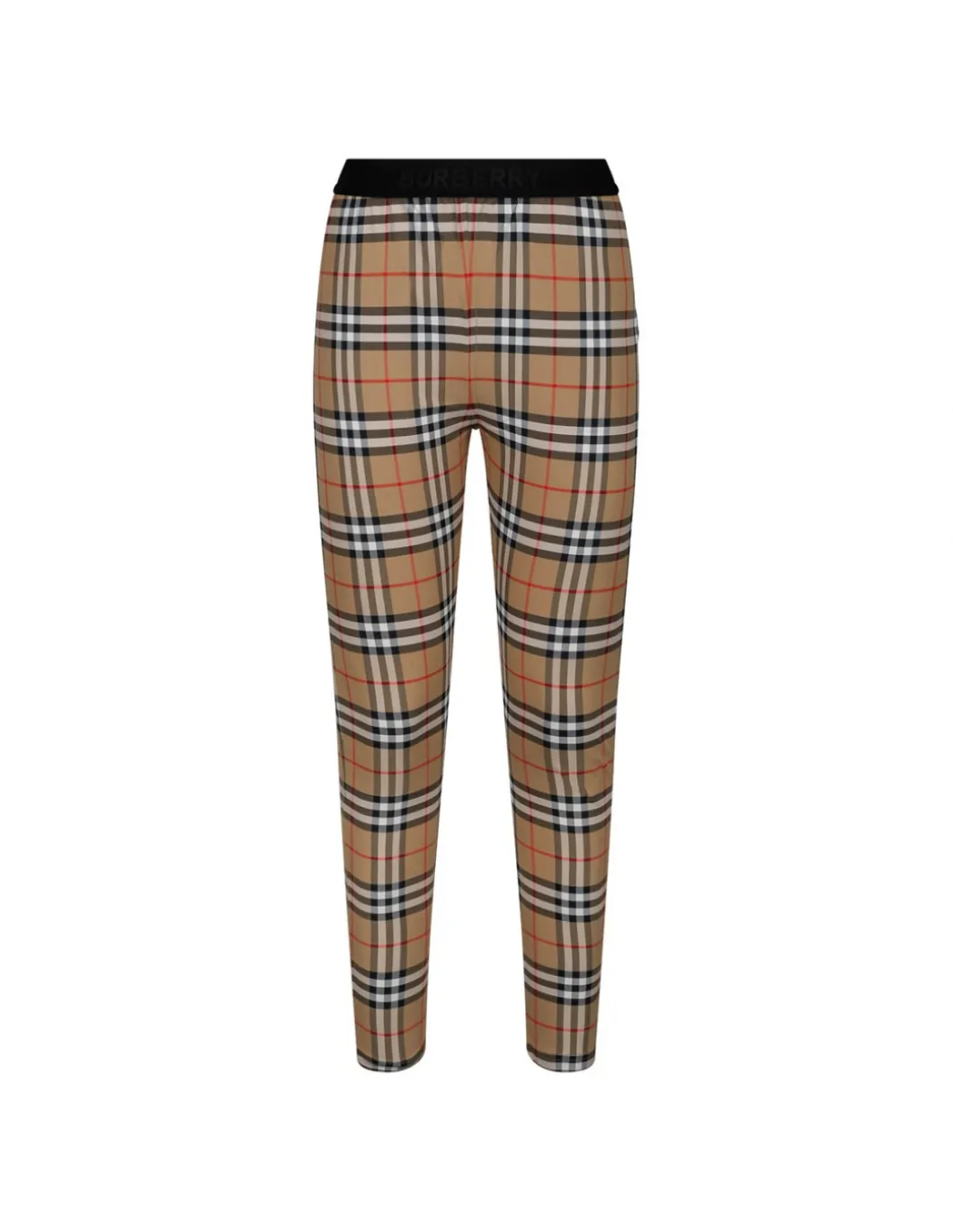 Check stretch jersey leggings