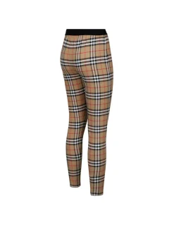 Check stretch jersey leggings