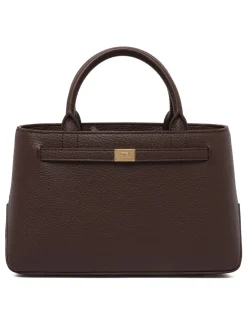 Cocoa hue leather effect handbag