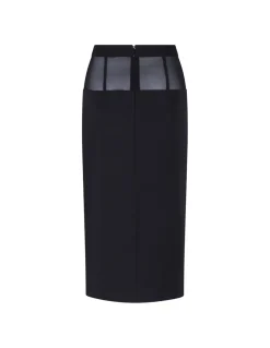 Crepe skirt with tulle