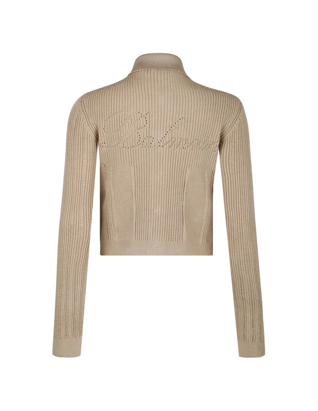 Cropped ribbed knit cardigan