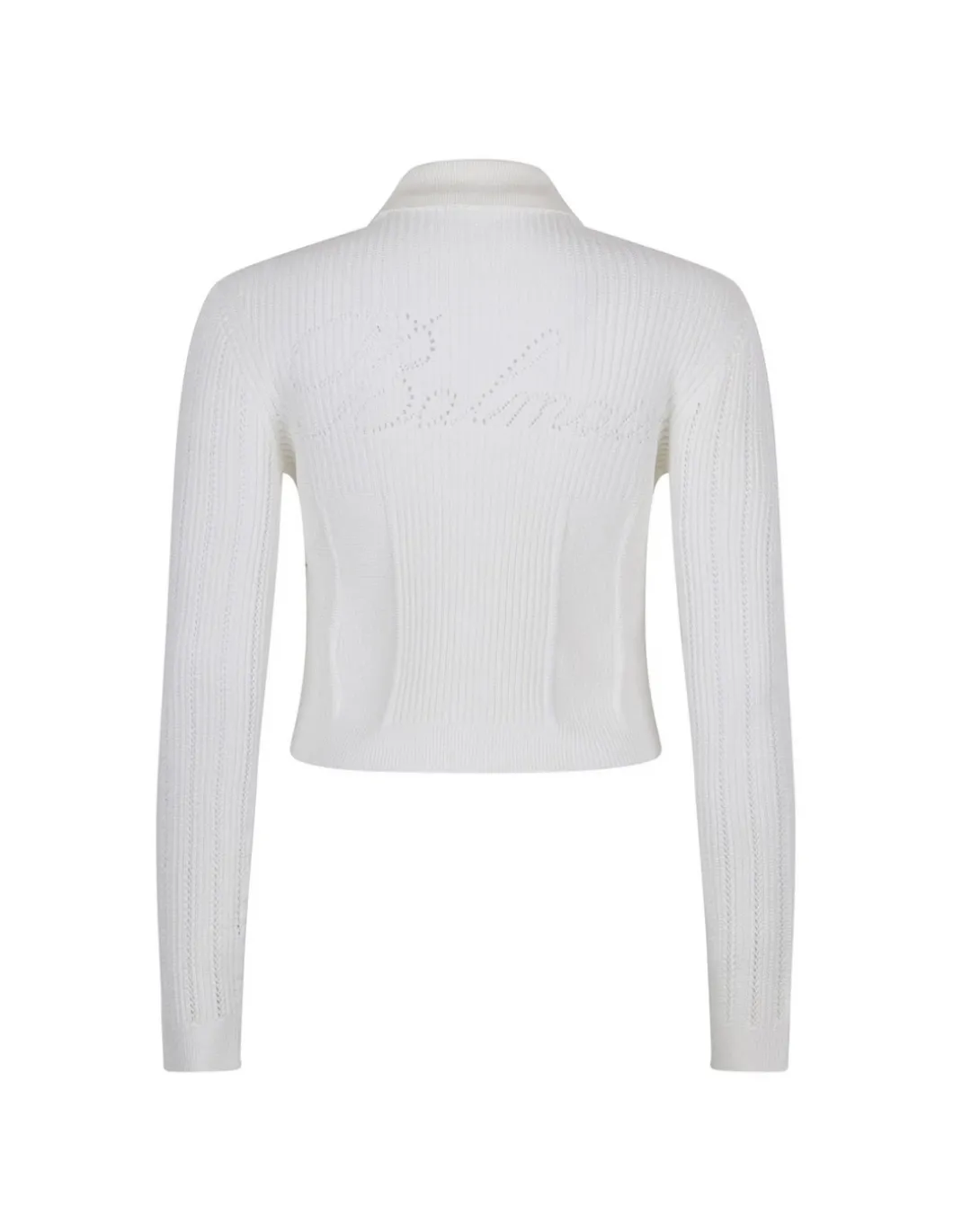 Cropped ribbed knit cardigan