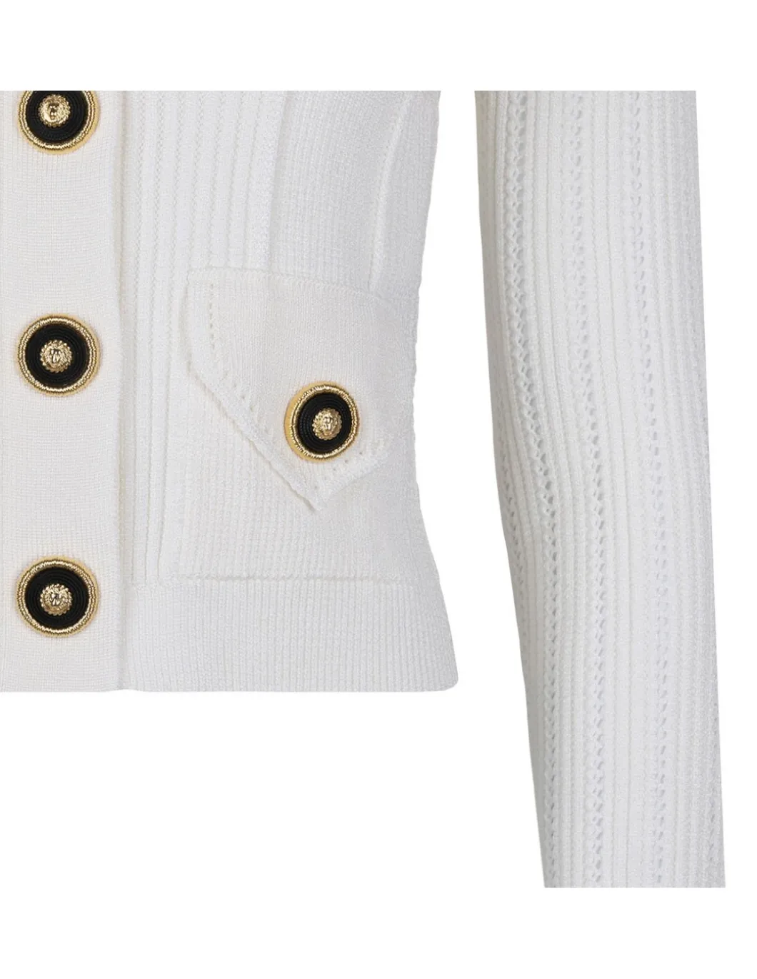 Cropped ribbed knit cardigan