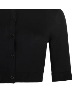 Cropped wool cardigan