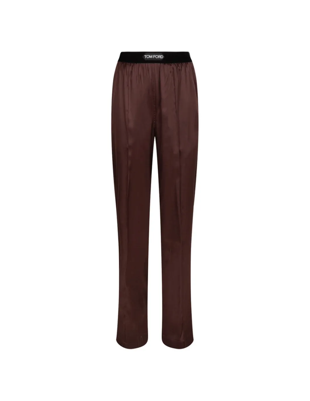 Dark brown silk satin pants