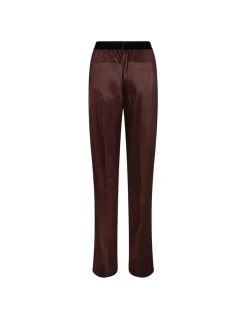 Dark brown silk satin pants