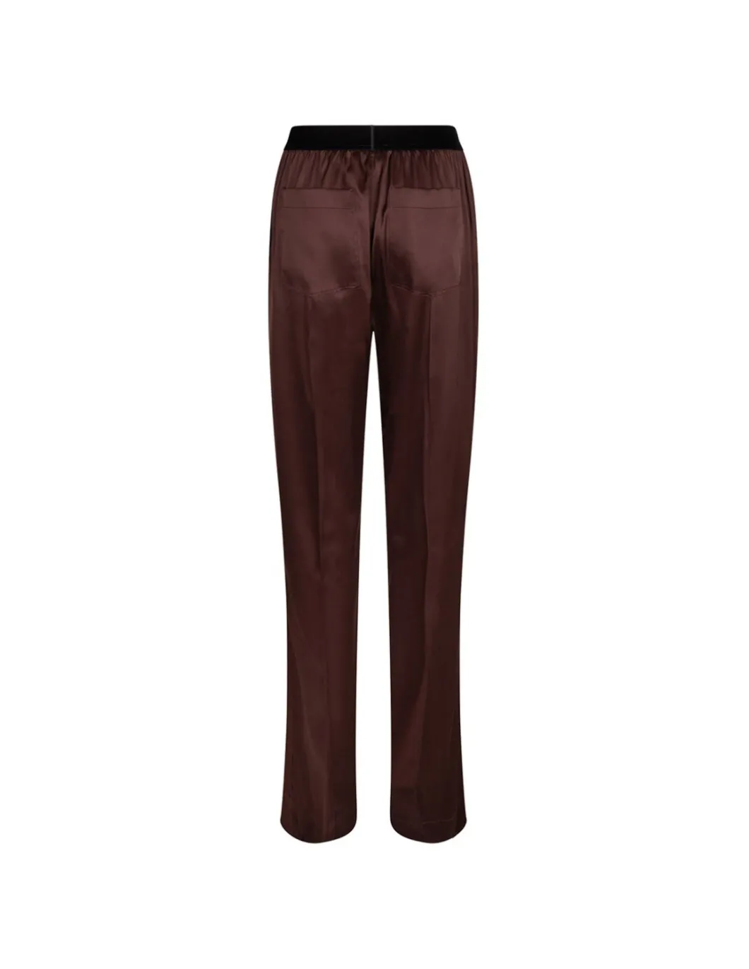 Dark brown silk satin pants