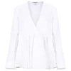 Flared poplin shirt