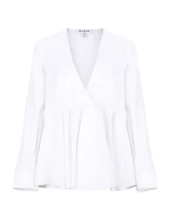 Flared poplin shirt