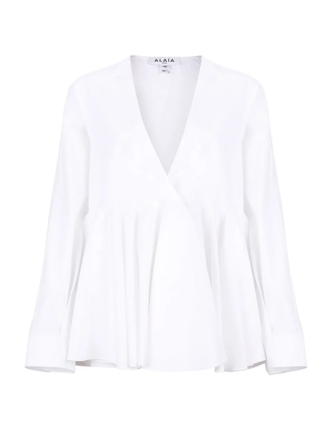 Flared poplin shirt