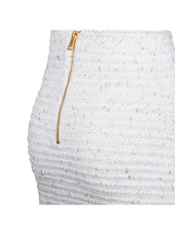 Fringed lurex tweed skirt