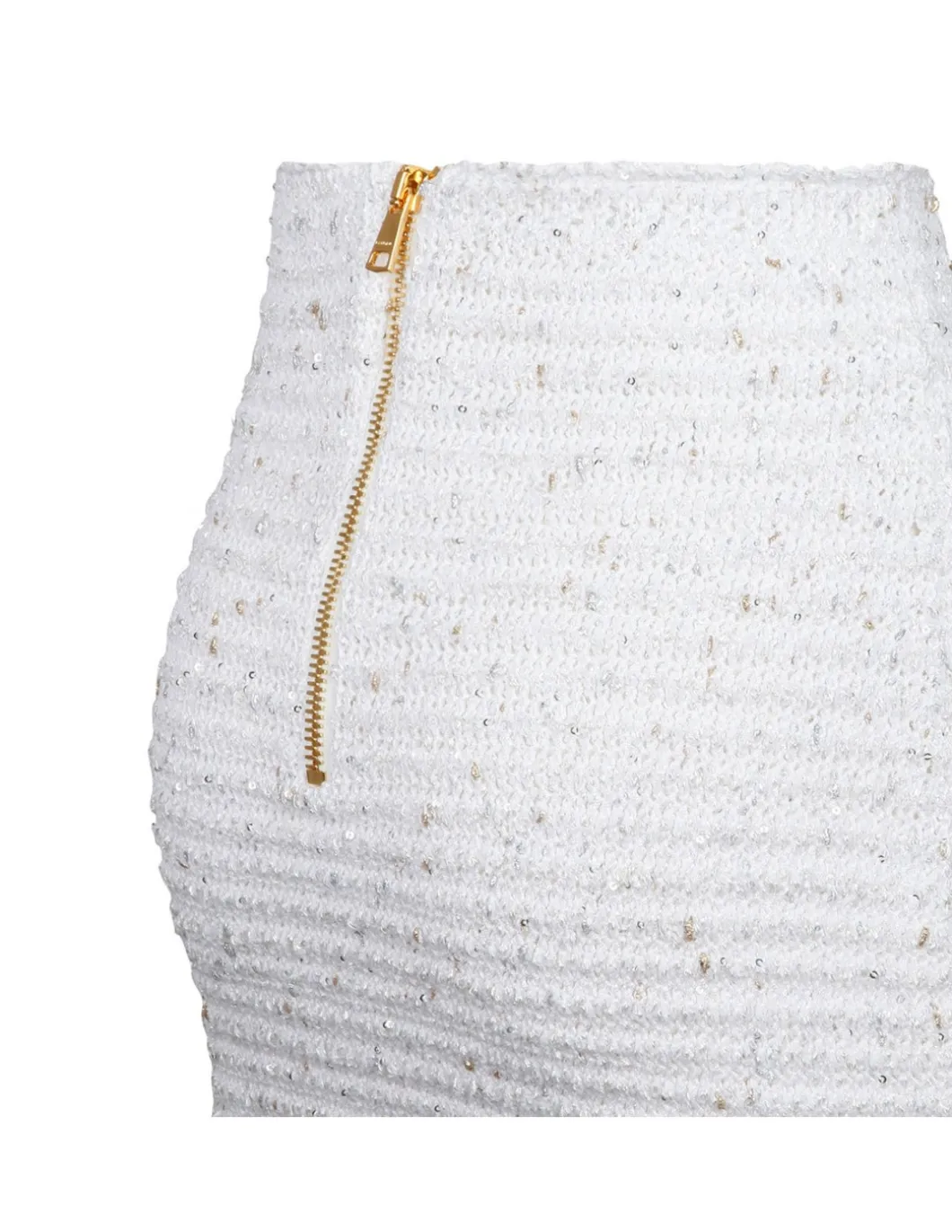 Fringed lurex tweed skirt