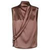 Gathered silk top