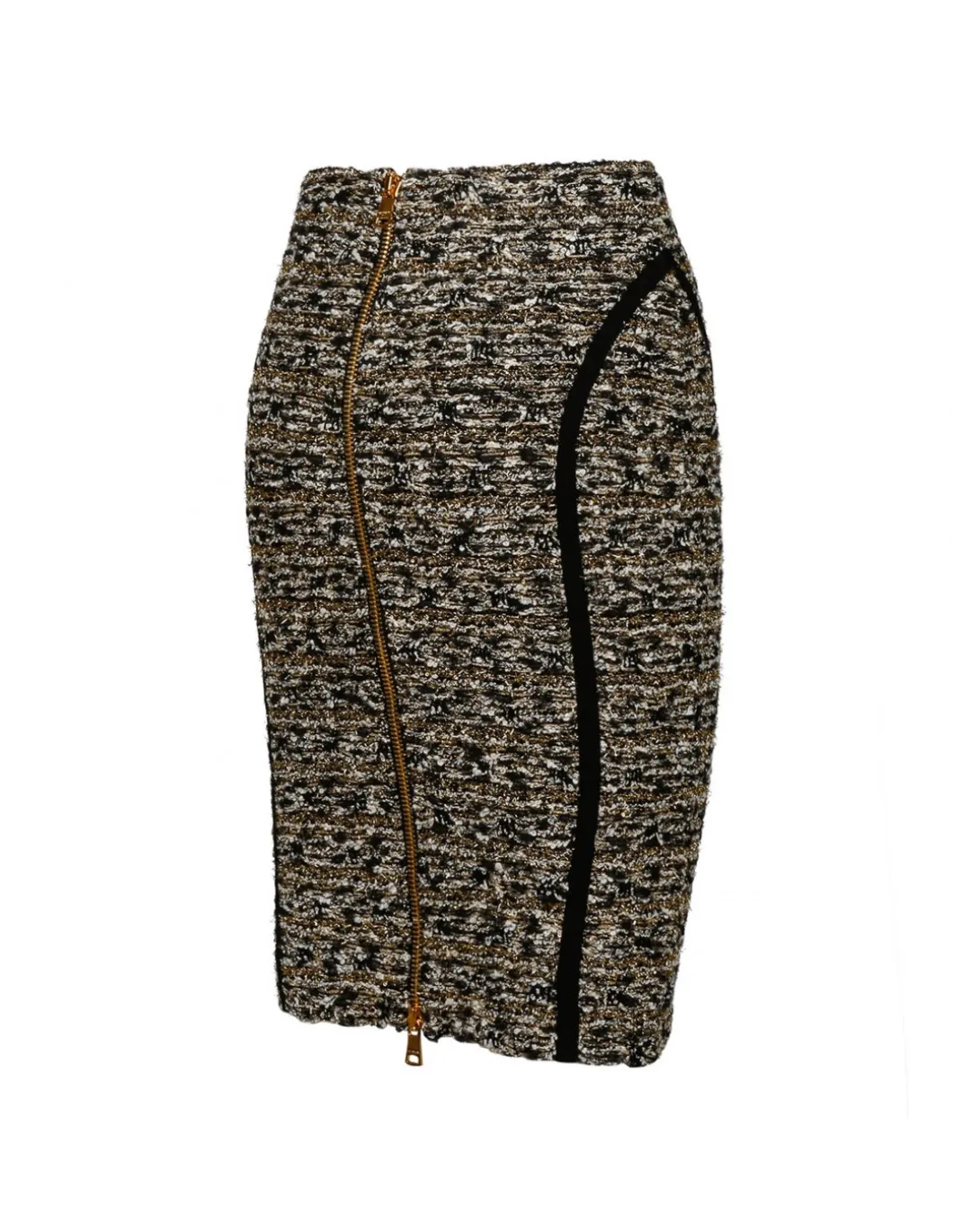 Gold lurex tweed skirt