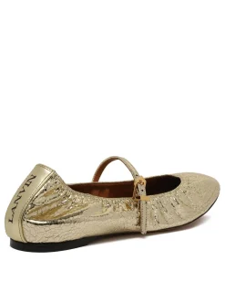 Gold-tone Mary Jane ballerinas