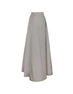 Green taffeta maxi skirt