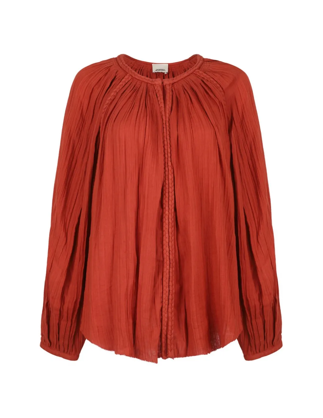 Jenna gathered cotton-gauze blouse