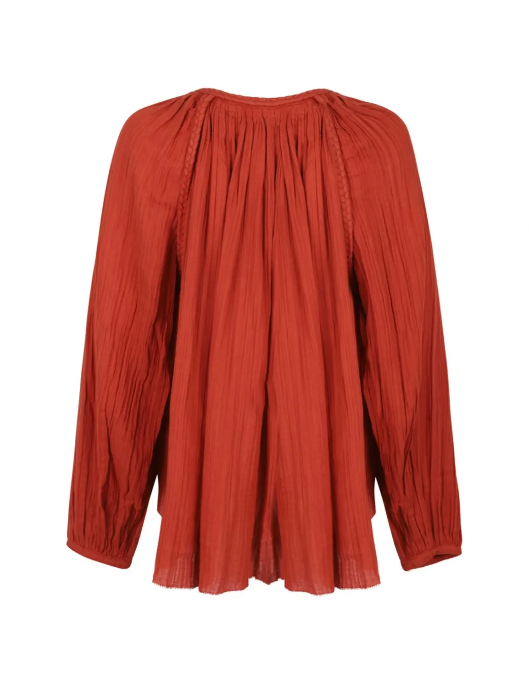 Jenna gathered cotton-gauze blouse