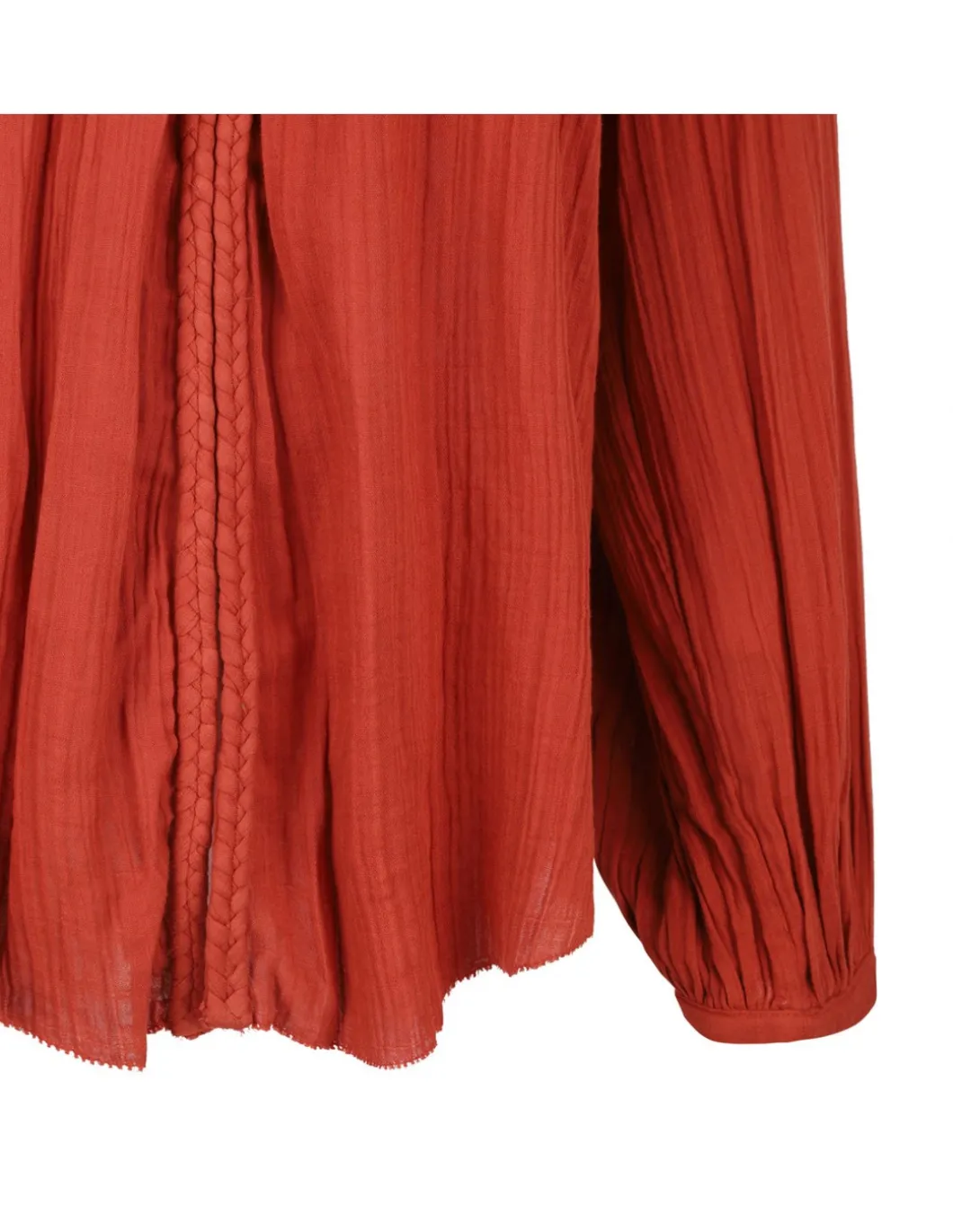 Jenna gathered cotton-gauze blouse