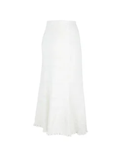 Knit cotton midi skirt