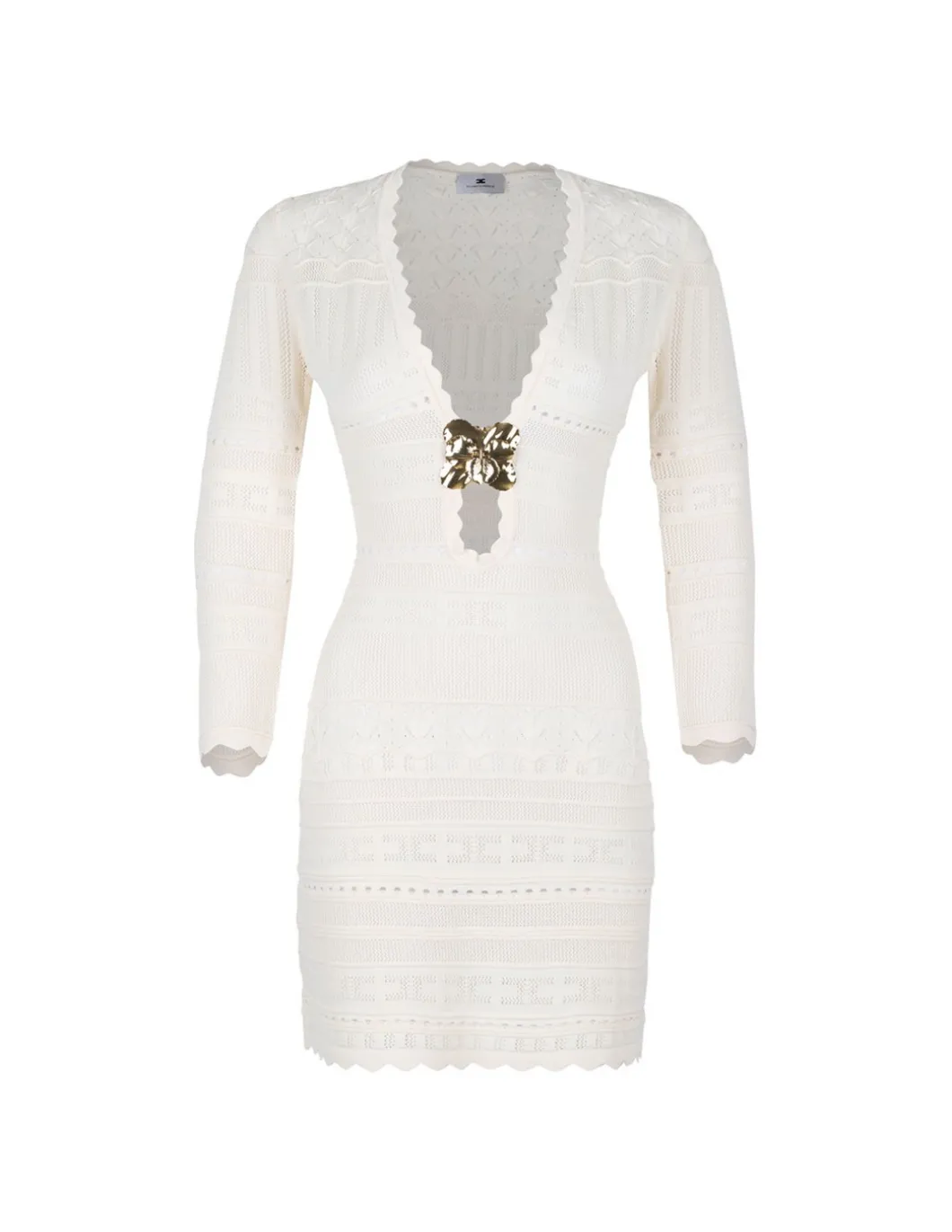 Knit dress with jewel flower