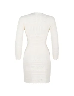 Knit dress with jewel flower