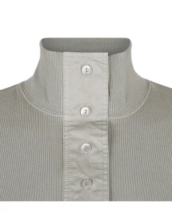 Long-sleeved rib cotton T-shirt