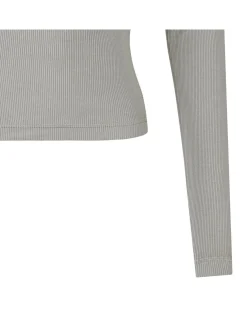 Long-sleeved rib cotton T-shirt