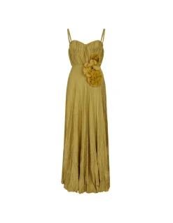 Lurex jersey dress with flower