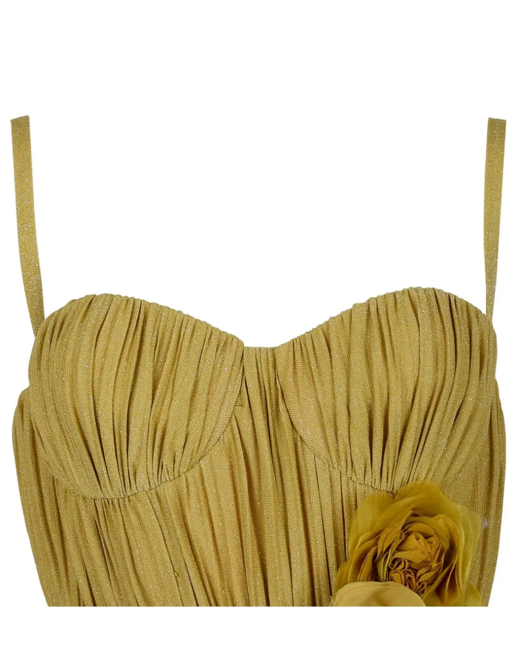 Lurex jersey dress with flower