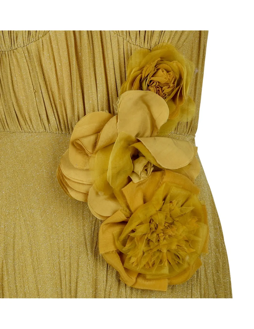 Lurex jersey dress with flower