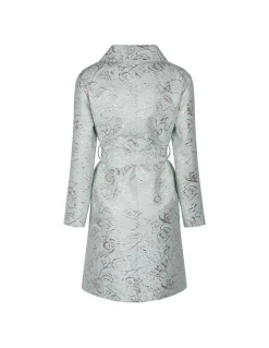 Mint green brocade long jacket
