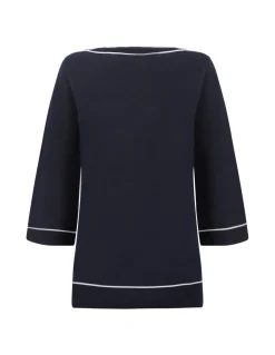 Navy blue wool top
