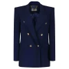 Oltremare blue crepe blazer