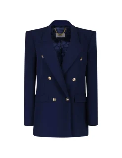 Oltremare blue crepe blazer