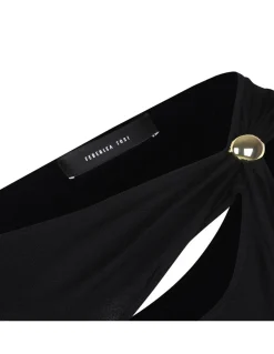 One shoulder top with jewel