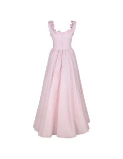 Pale rose poplin maxi skirt