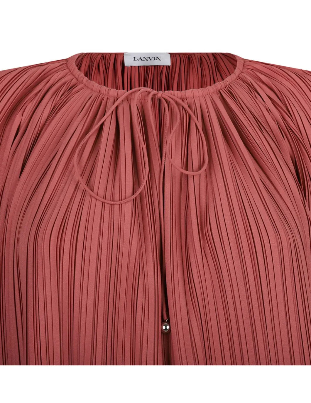 Peach pink pleated blouse