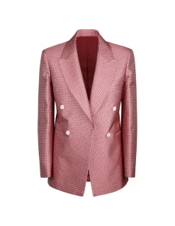 Printed double-breasted tailored jacket