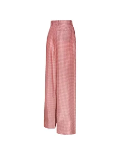 Printed wide leg fluid pants