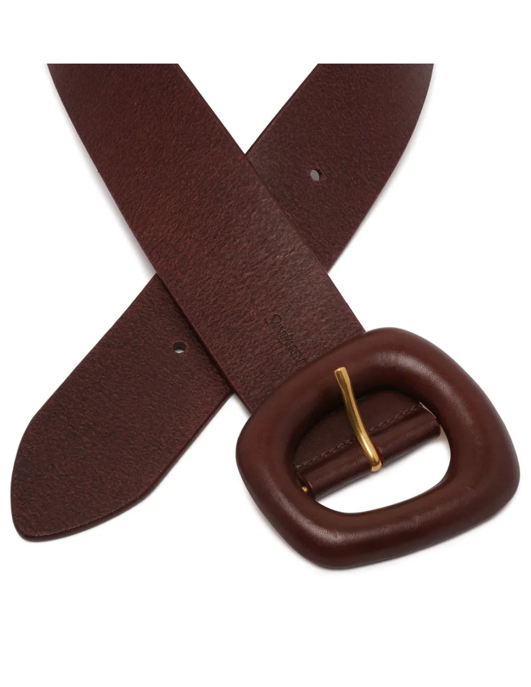 Prune hue leather belt