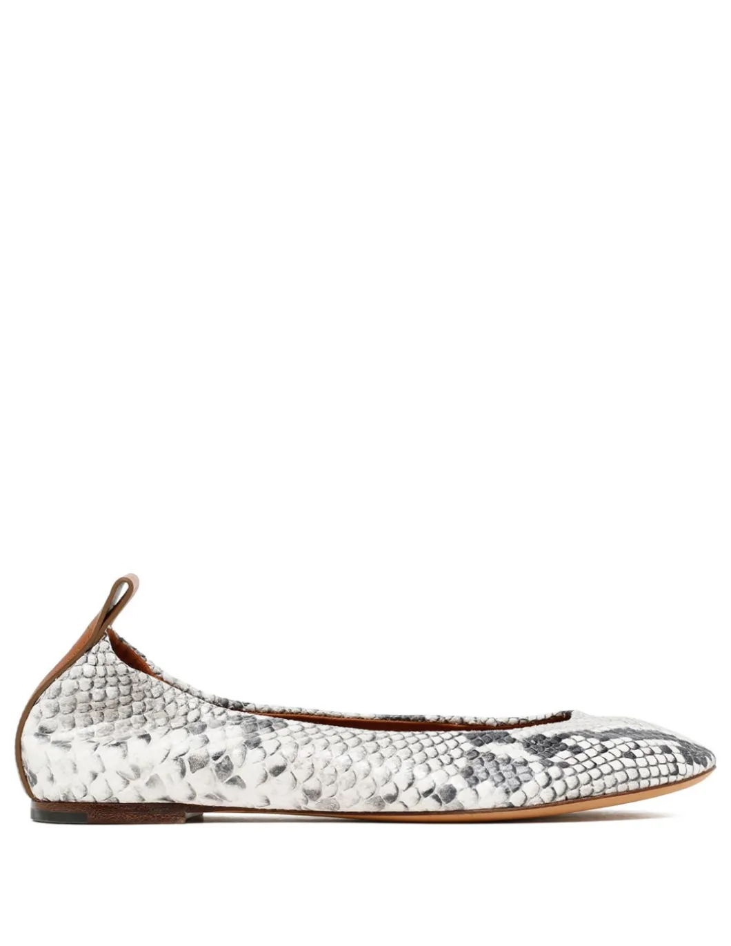 Python embossed leather ballerinas