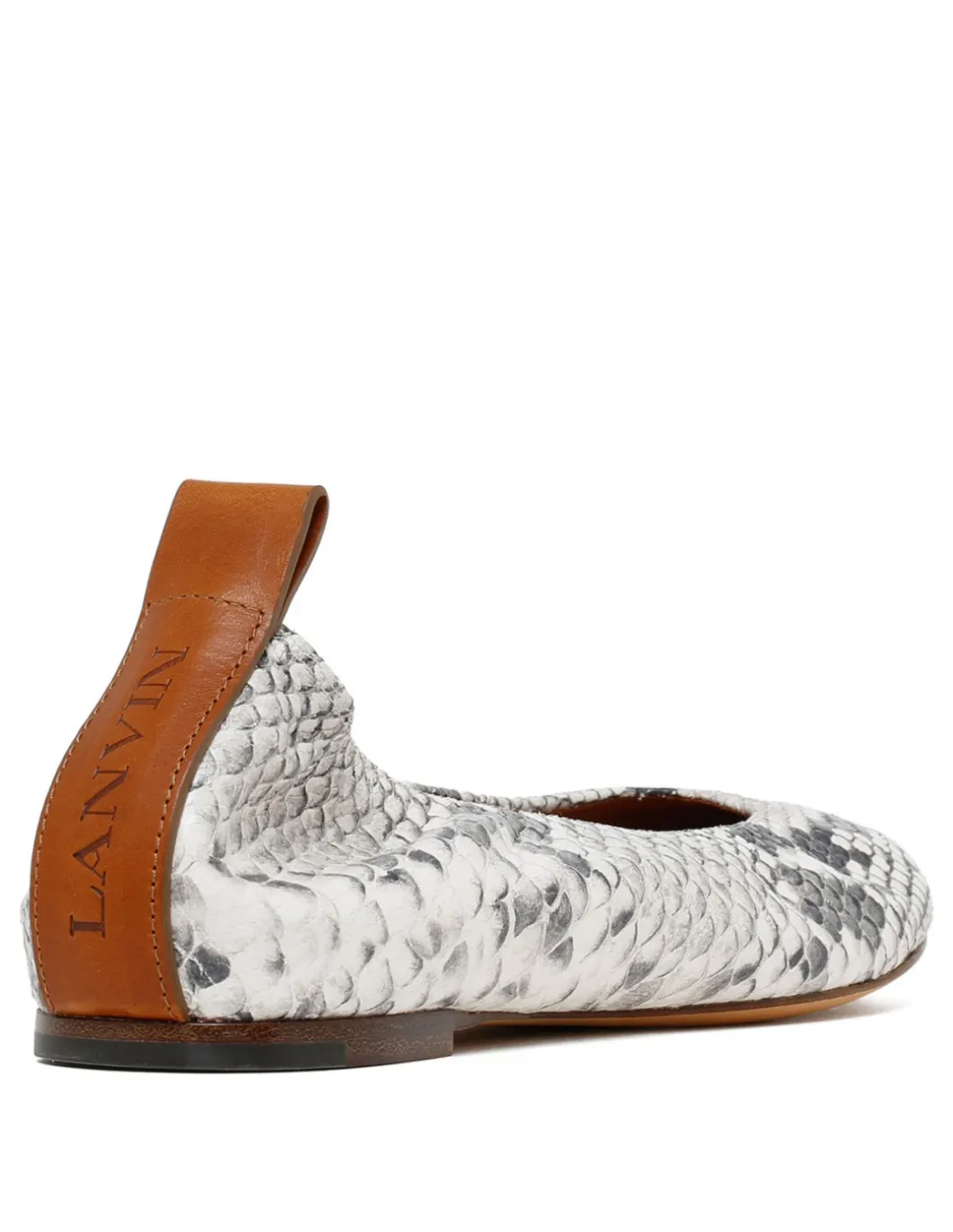 Python embossed leather ballerinas