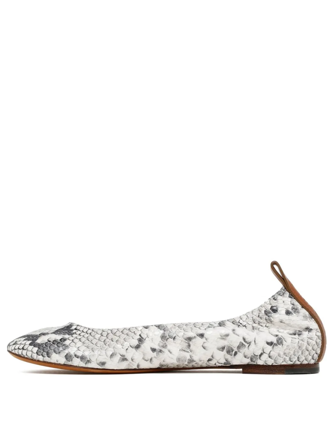 Python embossed leather ballerinas
