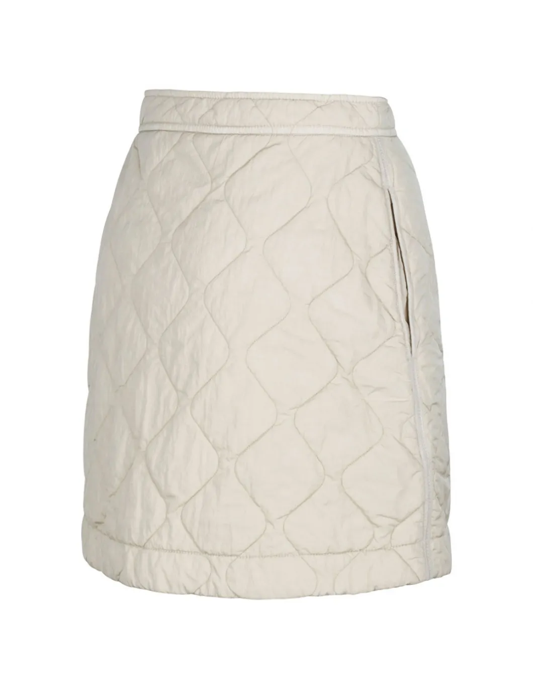 Quilted nylon mini skirt