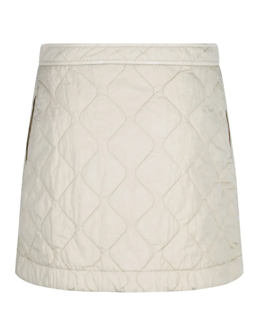 Quilted nylon mini skirt