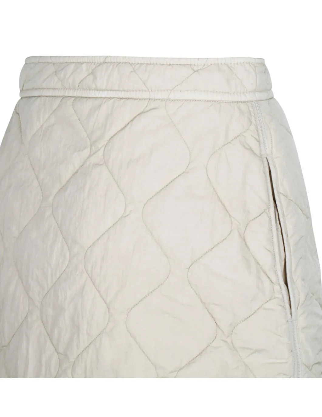 Quilted nylon mini skirt