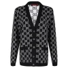 Reversible GG wool jacquard cardigan