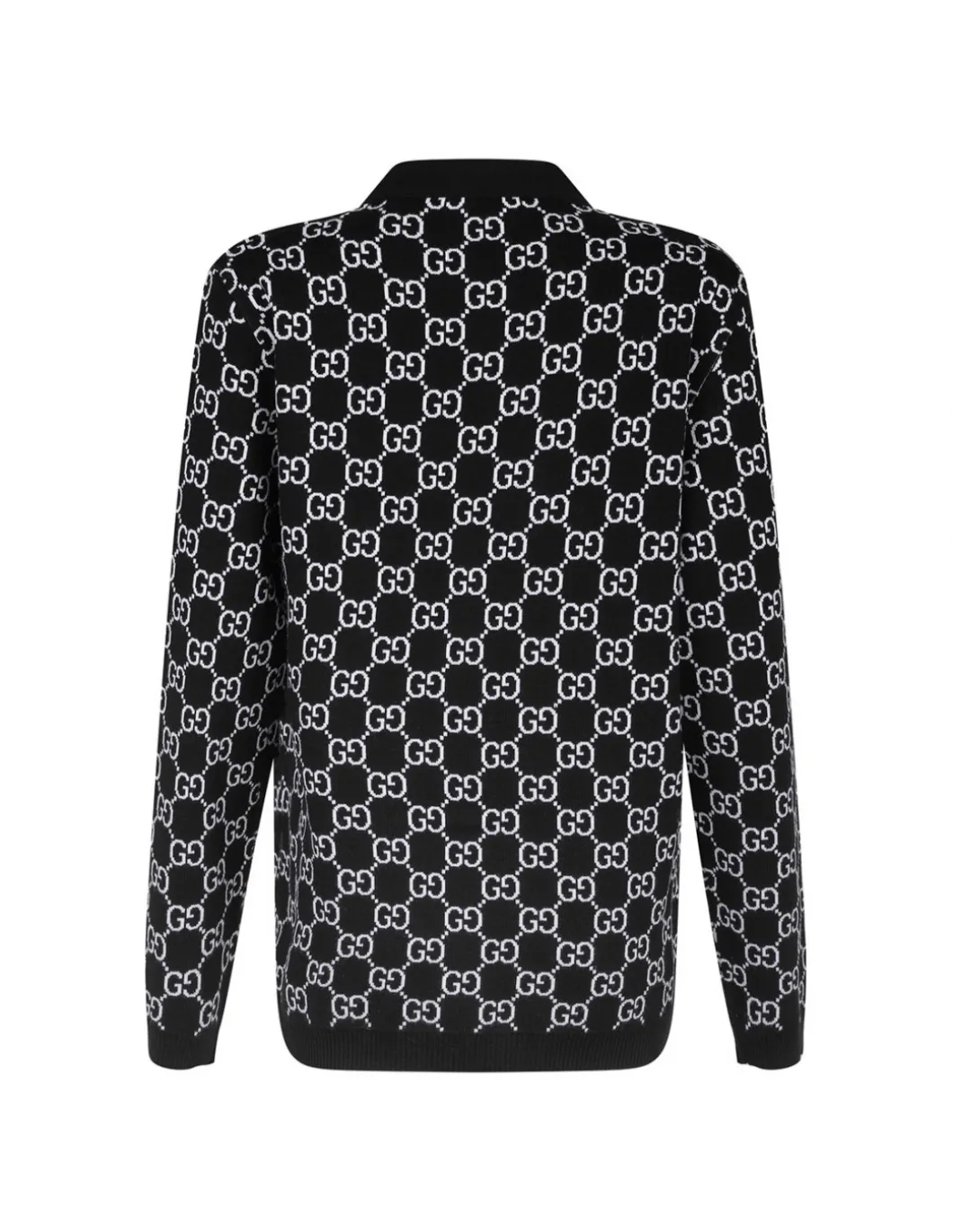Reversible GG wool jacquard cardigan